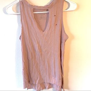 AE🦅 Distressed Choker Tank (Slightly Oversized)